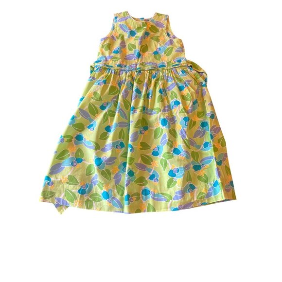 Lilly Pulitzer Other - Lilly Pulitzer Green‎ & Blue Floral Sleeveless Girls Dress Size 6 Lined